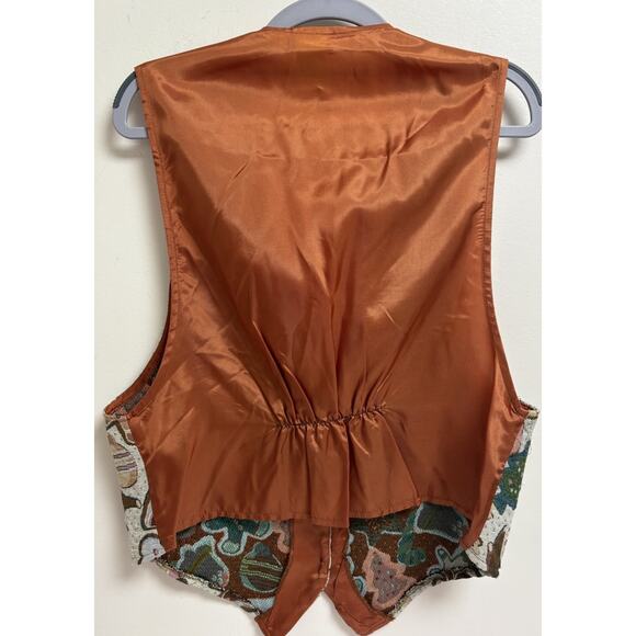 Backroad Blues Christmas Tapestry Vest Large Holiday Gingerbread USA - Picture 2 of 4